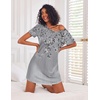 image:imageEkouaer 3 Pack Nightgowns for Women Short Sleeve Sleepshirt Night Shirts  Button Down Nightshirts Soft Pajama Dress Casual Sleepwear VNeck Sleep Dress Night Gowns for Sleep Home Daily Wear TravelBlackSparkling BranchesGray Floral
