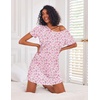 image:imageEkouaer 3 Pack Nightgowns for Women Short Sleeve Sleepshirt Night Shirts  Button Down Nightshirts Soft Pajama Dress Casual Sleepwear VNeck Sleep Dress Night Gowns for Sleep Home Daily Wear TravelBlue StarsPurple StarsPink Floral