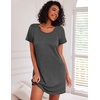 image:imageEkouaer 3 Pack Nightgowns for Women Short Sleeve Sleepshirt Night Shirts  Button Down Nightshirts Soft Pajama Dress Casual Sleepwear VNeck Sleep Dress Night Gowns for Sleep Home Daily Wear TravelBlackGreyPink Cherry Blossoms