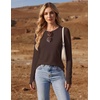 image:imageEkouaer 3 Pack Womens Long Sleeve Shirts Thumb Hole Tops Fall Clothes  Crew Neck T Shirts Loose Fit Thermal Undershirts Layering Casual Work Winter Outfits3pcs Black White Brown