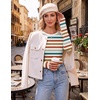 image:imageEkouaer 3 Pack Womens Long Sleeve Shirts Thumb Hole Tops Fall Clothes  Crew Neck T Shirts Loose Fit Thermal Undershirts Layering Casual Work Winter Outfits3pcs Black Brown Orange Stripe
