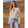 image:imageEkouaer 3 Pack Womens Long Sleeve Shirts Thumb Hole Tops Fall Clothes  Crew Neck T Shirts Loose Fit Thermal Undershirts Layering Casual Work Winter Outfits3pcs Black White Polka Dot Khaki