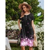 image:imageEkouaer House Dresses for Women with Pockets Short Sleeve Moo Moos  Floral Print Mumu Dresses Crewneck Pleated Front Button Moomoo Dress Ruffled Hem Soft Sleepwear for Lounge SleepBlack Pink Floral