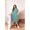 image:imageEkouaer House Dresses for Women with Pockets Short Sleeve Moo Moos  Floral Print Mumu Dresses Crewneck Pleated Front Button Moomoo Dress Ruffled Hem Soft Sleepwear for Lounge SleepGreen