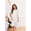 image:imageEkouaer House Dresses for Women with Pockets Short Sleeve Moo Moos  Floral Print Mumu Dresses Crewneck Pleated Front Button Moomoo Dress Ruffled Hem Soft Sleepwear for Lounge SleepPurple Flower
