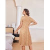 image:imageEkouaer House Dresses for Women with Pockets Short Sleeve Moo Moos  Floral Print Mumu Dresses Crewneck Pleated Front Button Moomoo Dress Ruffled Hem Soft Sleepwear for Lounge SleepOrange Flower