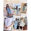 image:imageEkouaer House Dresses for Women with Pockets Short Sleeve Moo Moos  Floral Print Mumu Dresses Crewneck Pleated Front Button Moomoo Dress Ruffled Hem Soft Sleepwear for Lounge SleepPurple Flower