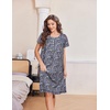 image:imageEkouaer House Dresses for Women with Pockets Short Sleeve Moo Moos  Floral Print Mumu Dresses Crewneck Pleated Front Button Moomoo Dress Ruffled Hem Soft Sleepwear for Lounge SleepBlack Flower