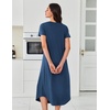 image:imageEkouaer Long Nightgowns for Women 3 Pack House Dress Plus Size Moo Moos  V Neck Night GownsShort Sleeve Sleep DressLadies Lounge DressSoft Sleep ShirtCasual Night dress for SleepingDaily WearBlackBluePurple