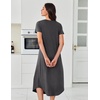 image:imageEkouaer Long Nightgowns for Women 3 Pack House Dress Plus Size Moo Moos  V Neck Night GownsShort Sleeve Sleep DressLadies Lounge DressSoft Sleep ShirtCasual Night dress for SleepingDaily WearBlackGreyBlack Butterfly
