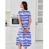 image:imageEkouaer Long Nightgowns for Women 3 Pack House Dress Plus Size Moo Moos  V Neck Night GownsShort Sleeve Sleep DressLadies Lounge DressSoft Sleep ShirtCasual Night dress for SleepingDaily WearBlackBlueWhite Blue Striped