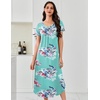 image:imageEkouaer Long Nightgowns for Women 3 Pack House Dress Plus Size Moo Moos  V Neck Night GownsShort Sleeve Sleep DressLadies Lounge DressSoft Sleep ShirtCasual Night dress for SleepingDaily WearBlue FloralPink FloralBlue Striped