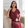 image:imageEkouaer Long Nightgowns for Women 3 Pack House Dress Plus Size Moo Moos  V Neck Night GownsShort Sleeve Sleep DressLadies Lounge DressSoft Sleep ShirtCasual Night dress for SleepingDaily WearBlue GreenWine RedPink