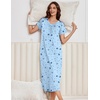 image:imageEkouaer Long Nightgowns for Women 3 Pack House Dress Plus Size Moo Moos  V Neck Night GownsShort Sleeve Sleep DressLadies Lounge DressSoft Sleep ShirtCasual Night dress for SleepingDaily WearBlue MoonPurple StarPink Flowers