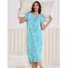image:imageEkouaer Long Nightgowns for Women 3 Pack House Dress Plus Size Moo Moos  V Neck Night GownsShort Sleeve Sleep DressLadies Lounge DressSoft Sleep ShirtCasual Night dress for SleepingDaily WearPink FlowersPurple StarBlue Butterfly