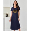 image:imageEkouaer Long Nightgowns for Women 3 Pack House Dress Plus Size Moo Moos  V Neck Night GownsShort Sleeve Sleep DressLadies Lounge DressSoft Sleep ShirtCasual Night dress for SleepingDaily WearBlackWine RedNavy Print