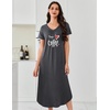 image:imageEkouaer Long Nightgowns for Women 3 Pack House Dress Plus Size Moo Moos  V Neck Night GownsShort Sleeve Sleep DressLadies Lounge DressSoft Sleep ShirtCasual Night dress for SleepingDaily WearBlackGrey PrintPurple