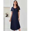 image:imageEkouaer Long Nightgowns for Women 3 Pack House Dress Plus Size Moo Moos  V Neck Night GownsShort Sleeve Sleep DressLadies Lounge DressSoft Sleep ShirtCasual Night dress for SleepingDaily WearBlackNavy BlueTie Dye