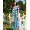 image:imageEkouaer Long Nightgowns for Women 3 Pack House Dress Plus Size Moo Moos  V Neck Night GownsShort Sleeve Sleep DressLadies Lounge DressSoft Sleep ShirtCasual Night dress for SleepingDaily WearBlackBlue FloralLeopard