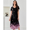 image:imageEkouaer Long Nightgowns for Women 3 Pack House Dress Plus Size Moo Moos  V Neck Night GownsShort Sleeve Sleep DressLadies Lounge DressSoft Sleep ShirtCasual Night dress for SleepingDaily WearBlackBlack FloralLight Purple
