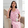 image:imageEkouaer Long Nightgowns for Women 3 Pack House Dress Plus Size Moo Moos  V Neck Night GownsShort Sleeve Sleep DressLadies Lounge DressSoft Sleep ShirtCasual Night dress for SleepingDaily WearBlue MoonPurple StarPink Flowers