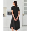 image:imageEkouaer Long Nightgowns for Women 3 Pack House Dress Plus Size Moo Moos  V Neck Night GownsShort Sleeve Sleep DressLadies Lounge DressSoft Sleep ShirtCasual Night dress for SleepingDaily WearBlackPurpleBlue Datura