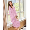 image:imageEkouaer Long Sleeve Nightgowns for Women Button Front Long Night Gowns  Full Length Nightshirts V Neck Night Dress Flatting Cuffs Contrasting Trim Soft Sleep Dress for Lounging Home VacationPink Floral