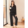 image:imageEkouaer Lounge Sets for Women 2 Piece Outfits 2026 Long Sleeve Top with PantsBlack