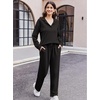 image:imageEkouaer Lounge Sets for Women 2 Piece Outfits 2026 Long Sleeve Top with PantsBlack