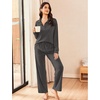 image:imageEkouaer Lounge Sets for Women 2 Piece Outfits 2026 Long Sleeve Top with PantsDark Grey
