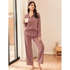 image:imageEkouaer Lounge Sets for Women 2 Piece Outfits 2026 Long Sleeve Top with PantsDusty Rose