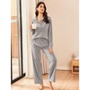 image:imageEkouaer Lounge Sets for Women 2 Piece Outfits 2026 Long Sleeve Top with PantsLight Grey