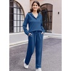 image:imageEkouaer Lounge Sets for Women 2 Piece Outfits 2026 Long Sleeve Top with PantsNavy