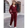 image:imageEkouaer Lounge Sets for Women 2 Piece Outfits 2026 Long Sleeve Top with PantsWine Red