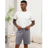 image:imageEkouaer Mens Pajama Shorts Soft Sleepwear Bottoms Pj Shorts with Pocket  Drawstring Elastic Waistband Sleep PantsSummerFallFunny PrintBeach Vacation OutfitGift For BirthdayAnniversaryHusbandBlack and Light Gray