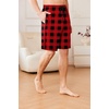 image:imageEkouaer Mens Pajama Shorts Soft Sleepwear Bottoms Pj Shorts with Pocket  Drawstring Elastic Waistband Sleep PantsSummerFallFunny PrintBeach Vacation OutfitGift For BirthdayAnniversaryHusbandPlaid Red