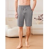 image:imageEkouaer Mens Pajama Shorts Soft Sleepwear Bottoms Pj Shorts with Pocket  Drawstring Elastic Waistband Sleep PantsSummerFallFunny PrintBeach Vacation OutfitGift For BirthdayAnniversaryHusbandLight Grey