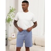 image:imageEkouaer Mens Pajama Shorts Soft Sleepwear Bottoms Pj Shorts with Pocket  Drawstring Elastic Waistband Sleep PantsSummerFallFunny PrintBeach Vacation OutfitGift For BirthdayAnniversaryHusbandBlue and White Plaid  Stripe