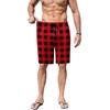 image:imageEkouaer Mens Pajama Shorts Soft Sleepwear Bottoms Pj Shorts with Pocket  Drawstring Elastic Waistband Sleep PantsSummerFallFunny PrintBeach Vacation OutfitGift For BirthdayAnniversaryHusbandPlaid Red