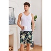 image:imageEkouaer Mens Pajama Shorts Soft Sleepwear Bottoms Pj Shorts with Pocket  Drawstring Elastic Waistband Sleep PantsSummerFallFunny PrintBeach Vacation OutfitGift For BirthdayAnniversaryHusbandTropical Flowers