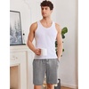 image:imageEkouaer Mens Pajama Shorts Soft Sleepwear Bottoms Pj Shorts with Pocket  Drawstring Elastic Waistband Sleep PantsSummerFallFunny PrintBeach Vacation OutfitGift For BirthdayAnniversaryHusbandLight Grey