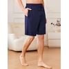 image:imageEkouaer Mens Pajama Shorts Soft Sleepwear Bottoms Pj Shorts with Pocket  Drawstring Elastic Waistband Sleep PantsSummerFallFunny PrintBeach Vacation OutfitGift For BirthdayAnniversaryHusbandNavy Blue