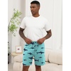 image:imageEkouaer Mens Pajama Shorts Soft Sleepwear Bottoms Pj Shorts with Pocket  Drawstring Elastic Waistband Sleep PantsSummerFallFunny PrintBeach Vacation OutfitGift For BirthdayAnniversaryHusbandNavy Blue and Light Fishing Print