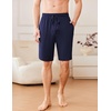 image:imageEkouaer Mens Pajama Shorts Soft Sleepwear Bottoms Pj Shorts with Pocket  Drawstring Elastic Waistband Sleep PantsSummerFallFunny PrintBeach Vacation OutfitGift For BirthdayAnniversaryHusbandNavy Blue