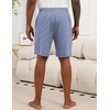 image:imageEkouaer Mens Pajama Shorts Soft Sleepwear Bottoms Pj Shorts with Pocket  Drawstring Elastic Waistband Sleep PantsSummerFallFunny PrintBeach Vacation OutfitGift For BirthdayAnniversaryHusbandBlue and White Plaid  Stripe
