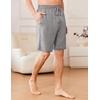 image:imageEkouaer Mens Pajama Shorts Soft Sleepwear Bottoms Pj Shorts with Pocket  Drawstring Elastic Waistband Sleep PantsSummerFallFunny PrintBeach Vacation OutfitGift For BirthdayAnniversaryHusbandLight Grey
