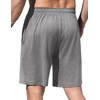 image:imageEkouaer Mens Pajama Shorts Soft Sleepwear Bottoms Pj Shorts with Pocket  Drawstring Elastic Waistband Sleep PantsSummerFallFunny PrintBeach Vacation OutfitGift For BirthdayAnniversaryHusbandLight Grey