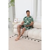 image:imageEkouaer Mens Pajamas Sets Shorts Soft Short Sleeve Pjs  Round Neck Summer Sleepwear Soft Casual Sleep Nightwear Lounge Sets Pants with Pockets SXXLCoconut Tree Green