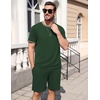 image:imageEkouaer Mens Pajamas Sets Shorts Soft Short Sleeve Pjs  Round Neck Summer Sleepwear Soft Casual Sleep Nightwear Lounge Sets Pants with Pockets SXXLDeep Green