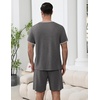image:imageEkouaer Mens Pajamas Sets Shorts Soft Short Sleeve Pjs  Round Neck Summer Sleepwear Soft Casual Sleep Nightwear Lounge Sets Pants with Pockets SXXLGrey